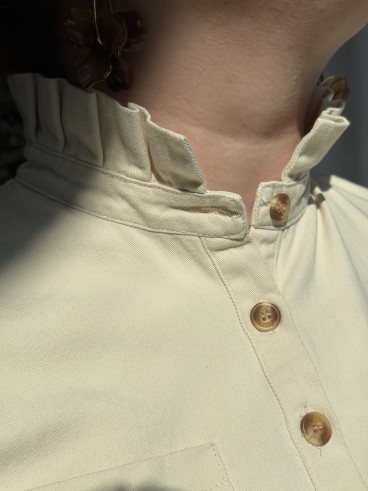 Robe Tunique Coton Isa beige grande taille