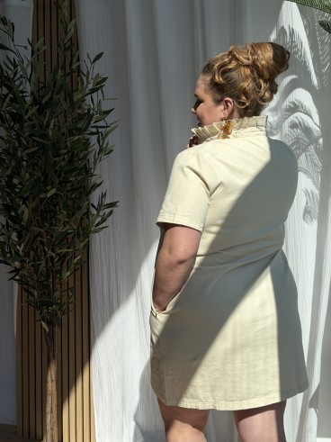 Robe Tunique Coton Isa beige grande taille