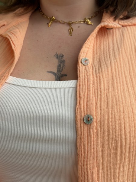 Chemise Gaze de Coton Curvy Saumon