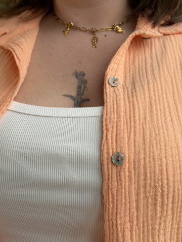 Chemise Gaze de Coton Curvy Saumon