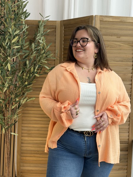 Chemise Gaze de Coton Curvy Saumon