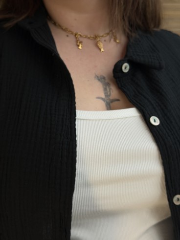 Chemise Gaze De Coton Curvy Noir