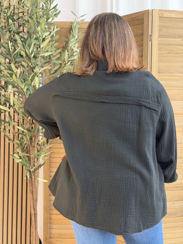 Chemise Gaze De Coton Curvy Noir