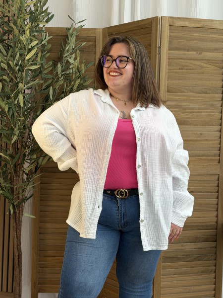 Chemise Gaze De Coton Curvy Blanche
