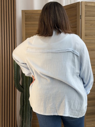Chemise Gaze De Coton Curvy Bleu Ciel