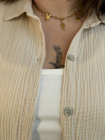 Chemise Gaze De Coton Curvy Beige