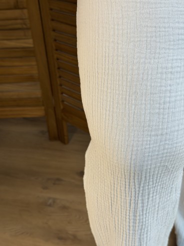 Pantalon Gaze De Coton Curvy Bleu Ciel grande taille