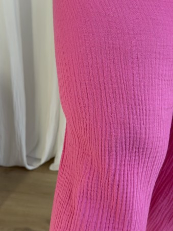 Pantalon Gaze De Coton Curvy Fuschia