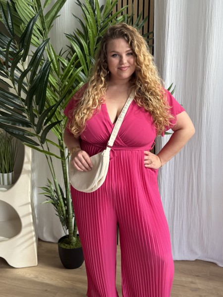 Combi Pantalon plissée Paya fuschia grande taille