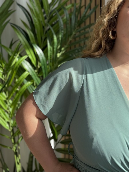 Combi Pantalon Plissée Paya Vert Sauge