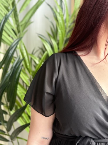 Combi Pantalon Plissée Paya Noir grande taille