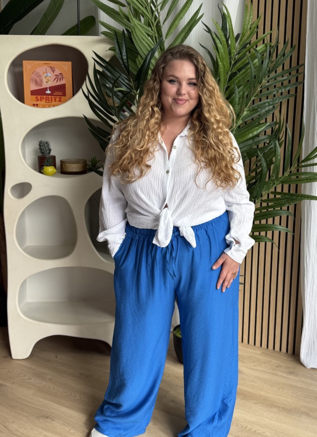 Pantalon Palazzo bleu électrique