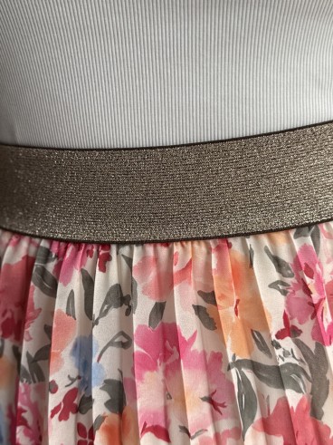 Jupe longue fluide flower fuschia grande taille