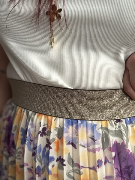 Jupe Longue Fluide Flower Lilas