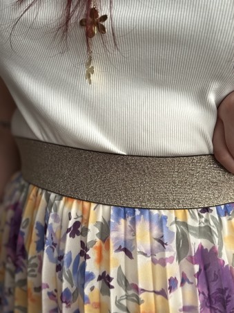 Jupe Longue Fluide Flower Lilas