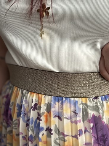 Jupe Longue Fluide Flower Lilas grande taille