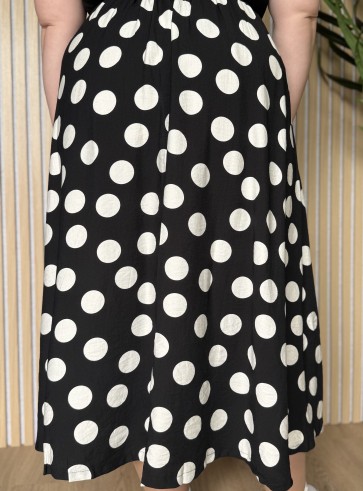 Jupe longue à pois noir grande taille