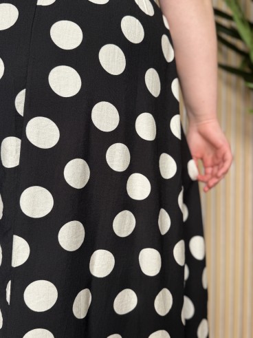 Jupe longue à pois noir grande taille