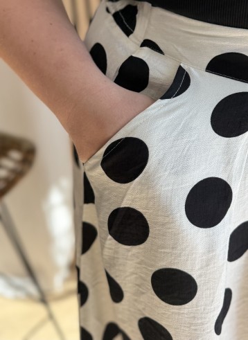 Jupe Longue À Pois Blanc grande taille
