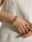 Bracelet élastique effet marbré vert