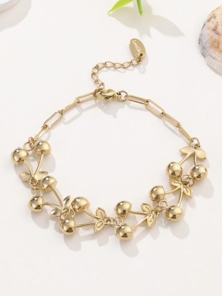 Bracelet doré mini cerises