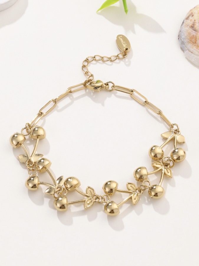 Bracelet doré mini cerises