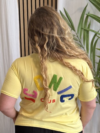 T-Shirt Curvy Broderie Iconic Club Jaune grande taille
