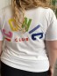 T-Shirt Curvy Broderie Iconic Club Blanc