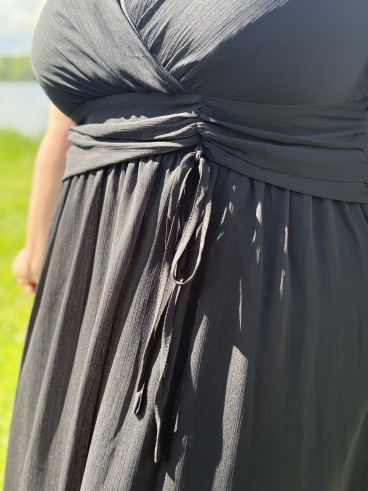Robe longue doublée cérémonie noir grande taille