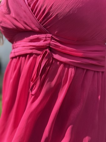 Robe Longue Doublée Cérémonie Fuschia