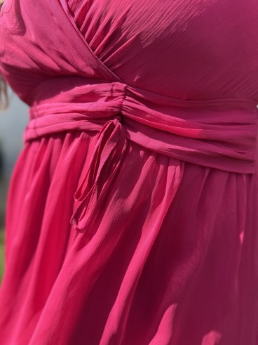 Robe Longue Doublée Cérémonie Fuschia grande taille