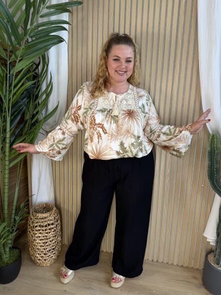 Blouse bohème tropical grande taille