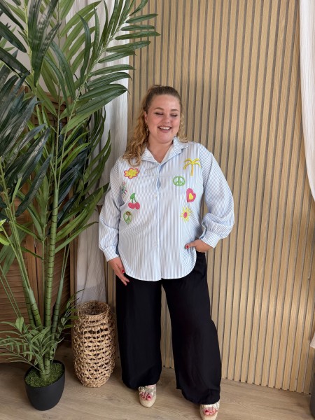 Chemise fluide rayures imprimé motifs grande taille