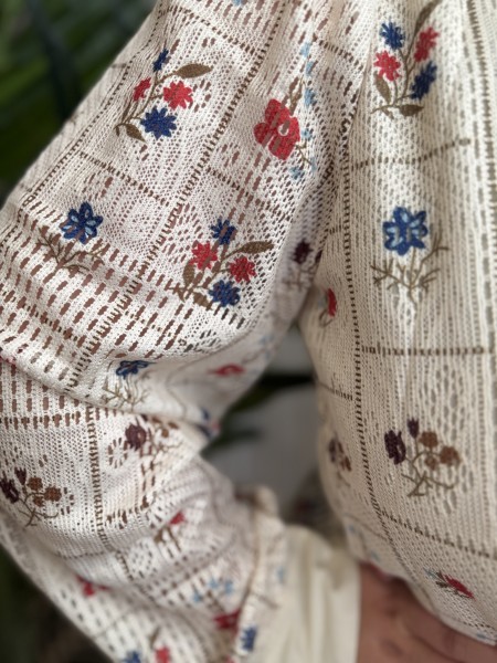 Blouse coton carré de fleurs