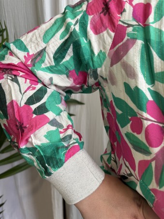 Veste bomber fluide Fleurs