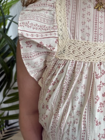 TOP MANCHES COURTES CROCHET