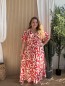 Robe longue fluide labyrinthe Corail Robe longue fluide labyrinthe Corail