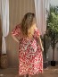 Robe longue fluide labyrinthe Corail Robe longue fluide labyrinthe Corail
