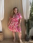Robe courte fluide labyrinthe fuchsia