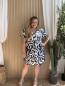 Robe courte fluide labyrinthe Bleu Robe courte fluide labyrinthe Bleu