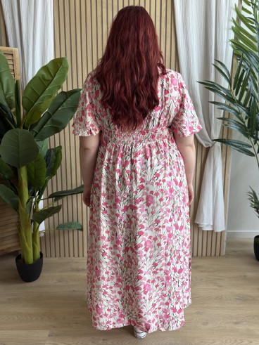 Robe longue fluide oeillets d'Inde