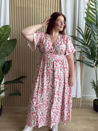 Robe longue fluide oeillets d'Inde