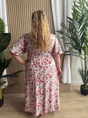 Robe longue fluide coquelicot