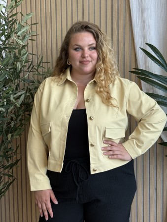 Veste mi-saison avec poches jaune grande taille