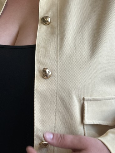 Veste mi-saison avec poches jaune grande taille
