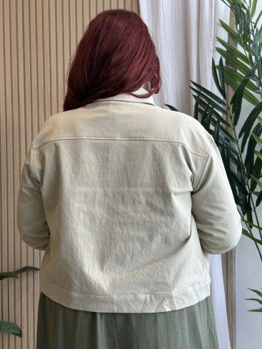 Veste mi-saison avec poches verte grande taille