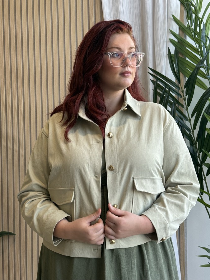 Veste mi-saison avec poches verte