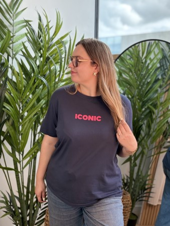 T-shirt curvy Iconic bleu marine grande taille