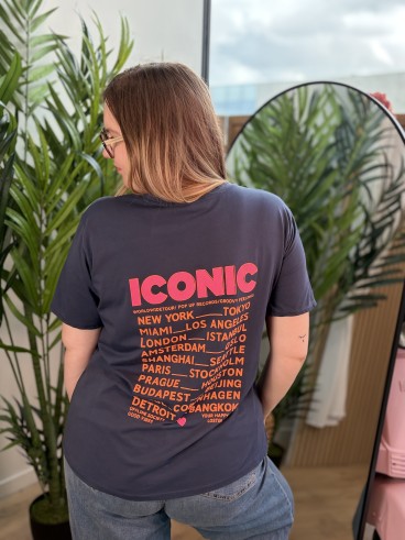 T-shirt curvy Iconic bleu marine grande taille