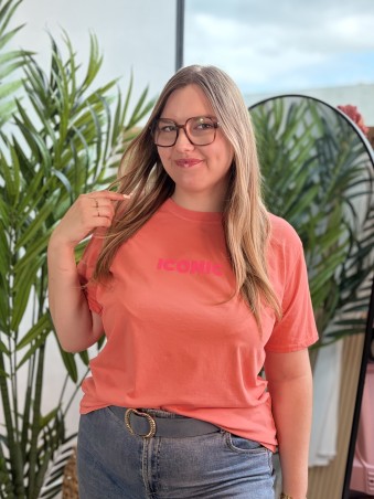 T-shirt curvy Iconic corail grande taille